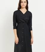 Black woven viscose dresses