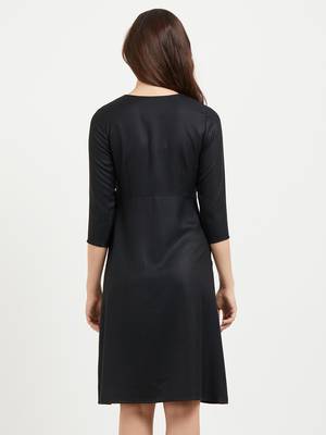 Black woven viscose dresses 2