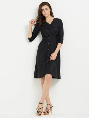 Black woven viscose dresses 4