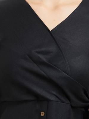Black woven viscose dresses 5
