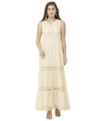 Cream woven viscose dresses