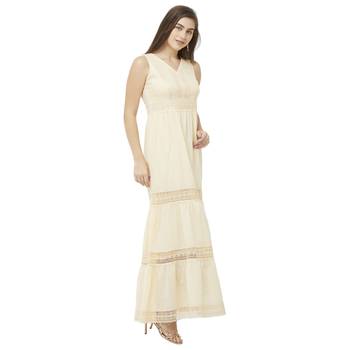 Cream woven viscose dresses 2