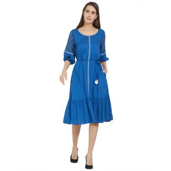 Blue woven viscose dresses 2