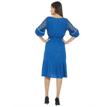 Blue woven viscose dresses 3