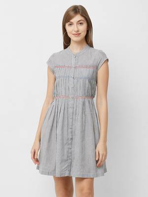 Grey woven viscose dresses 1