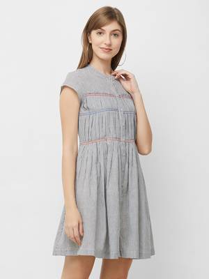 Grey woven viscose dresses 3
