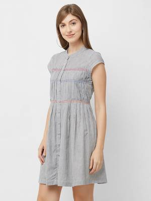 Grey woven viscose dresses 4