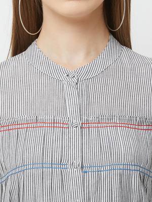 Grey woven viscose dresses 5