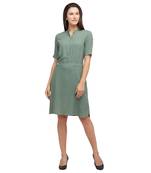 Green woven polyester dresses