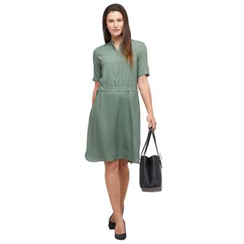 Green woven polyester dresses 4