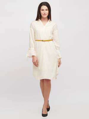 Yellow woven polyester dresses 1