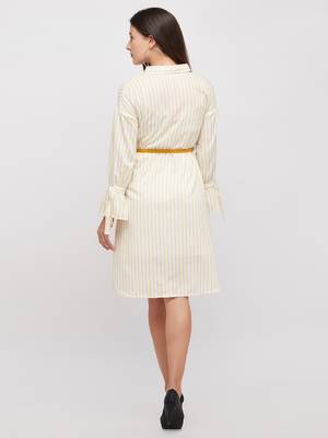Yellow woven polyester dresses 2