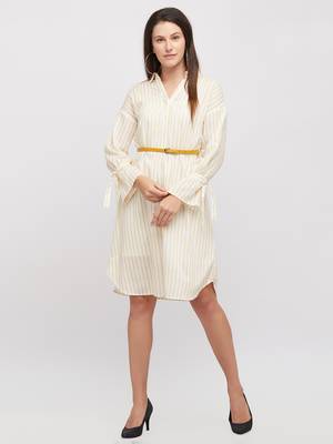 Yellow woven polyester dresses 3