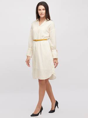 Yellow woven polyester dresses 4