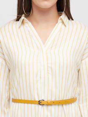 Yellow woven polyester dresses 5