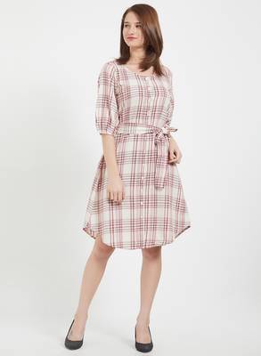 Pink woven cotton dresses 1