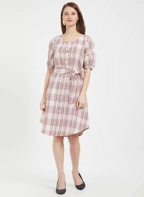 Pink woven cotton dresses 2