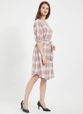 Pink woven cotton dresses 4