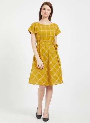 Yellow woven cotton dresses 2