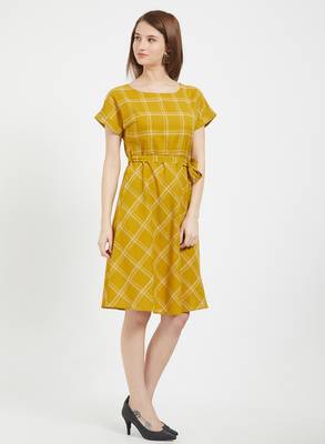 Yellow woven cotton dresses 4
