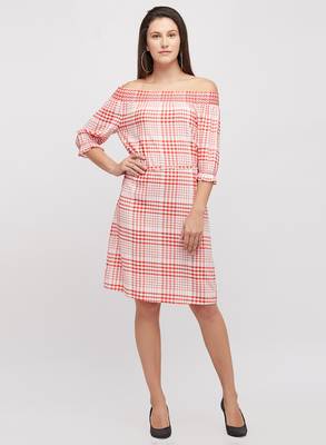 Red woven cotton dresses 2