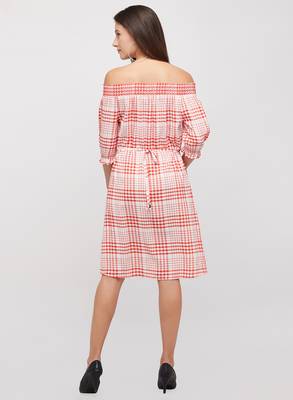 Red woven cotton dresses 3