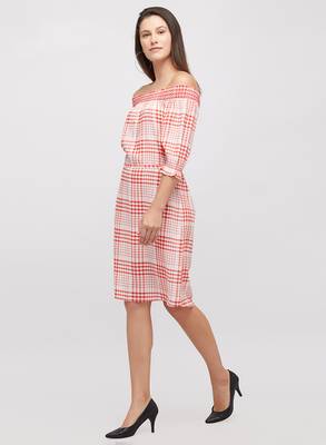 Red woven cotton dresses 4
