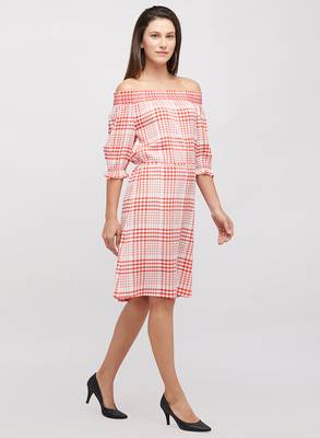 Red woven cotton dresses 5