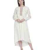 Off white woven viscose dresses