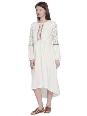 Off white woven viscose dresses 2