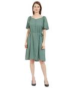 Green woven viscose dresses