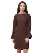 Brown woven viscose dresses
