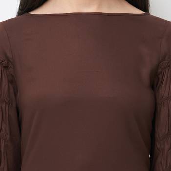 Brown woven viscose dresses 5