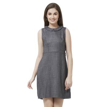 Grey woven viscose dresses 1