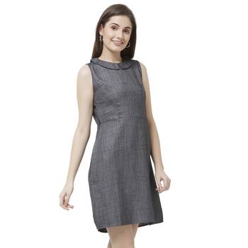 Grey woven viscose dresses 2