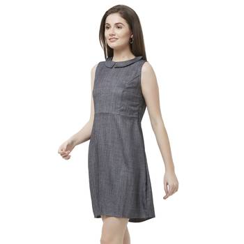 Grey woven viscose dresses 3