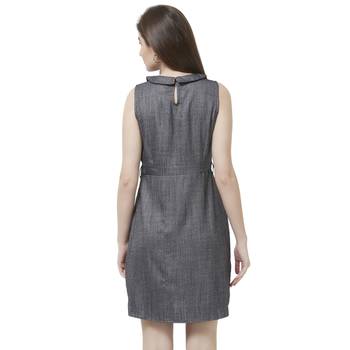 Grey woven viscose dresses 4
