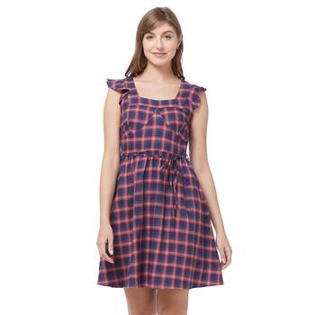 Blue woven cotton dresses 1