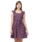 Blue woven cotton dresses