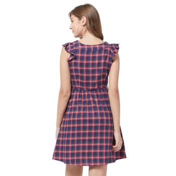 Blue woven cotton dresses 4