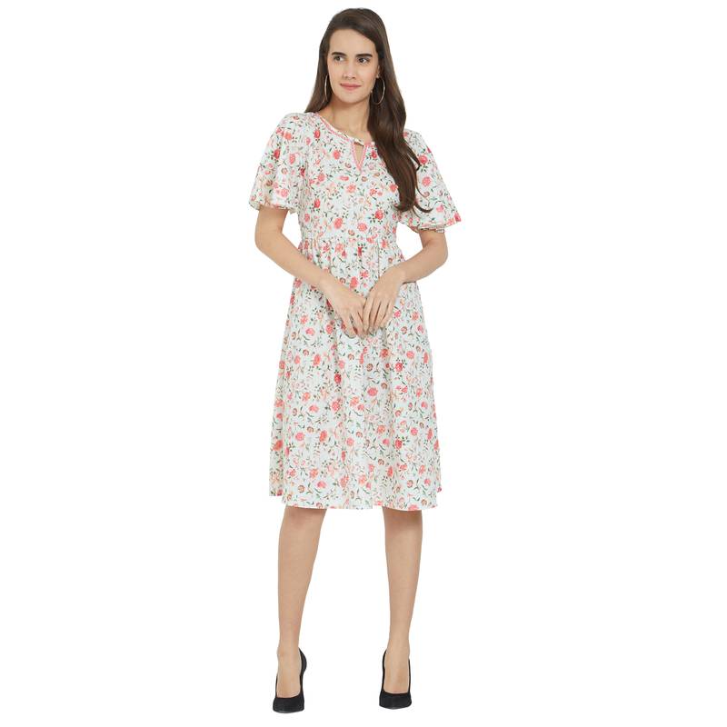 Green woven viscose dresses