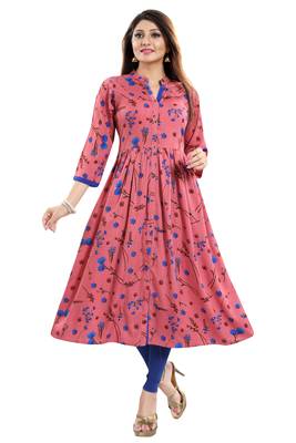 Pink printed crepe kurtas-and-kurtis 2