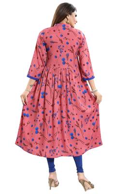 Pink printed crepe kurtas-and-kurtis 3