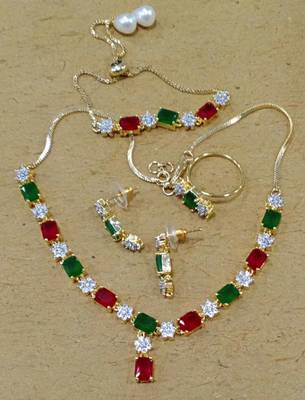 multicolor american diamonds necklace sets 3