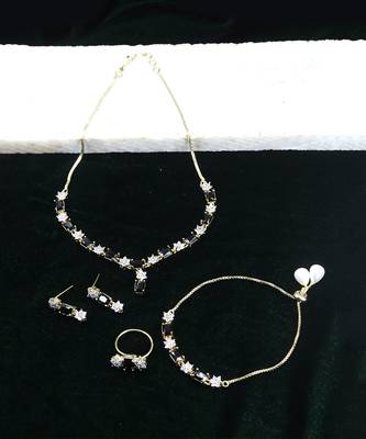 Black American  Diamonds Necklace  Sets 3