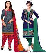 Grey Printed Cotton Salwar