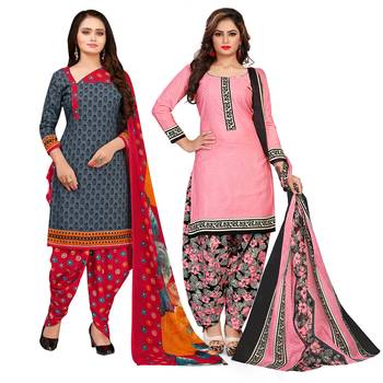Grey printed cotton salwar 1