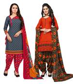 Grey Printed Cotton Salwar