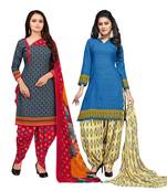 Grey Printed Cotton Salwar