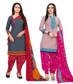 Grey Printed Cotton Salwar